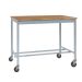 Mobile Square Tube Workbench - H.840 W.1200 D.600mm - Solid Beech Worktop