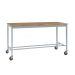 Mobile Square Tube Workbench - H.840 W.1800 D.900mm - Solid Beech Worktop