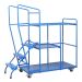 Order Picking Trolley - 2 & Half Shelf Including 3 steps and Hand Rail - Blue