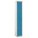 Steel Splash Locker - 2 Compartment - Light Blue Doors - H.1800 W.300 D.300