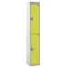 Steel Splash Locker - 2 Compartment - Yellow Doors - H.1800 W.300 D.300