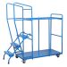 Order Picking Trolley - 2 Shelf Including 3 steps and Hand Rail - Blue