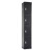Office Locker - H.1800 W.300 D.300mm - 4 Compartments - Black Carcass & Doors - Cam Locks