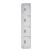 Office Locker - H.1800 W.300 D.300mm - 4 Compartments - White Carcass & Doors - Digital Keypad Locks