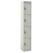 Tool Charging Locker - Solid Door - Standard Plug - 4 Compartment - Light Grey Doors - H.1800 W.300 D.450