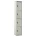 Tool Charging Locker - Solid Door - RCD Plug - 4 Compartment - Light Grey Doors - H.1800 W.450 D.450