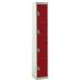 Tool Charging Locker - Solid Door - RCD Plug - 4 Compartment - Red Doors - H.1800 W.450 D.450