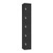 Office Locker - H.1800 W.300 D.300mm - 5 Compartments - Black Carcass & Doors - Cam Locks
