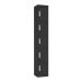 Office Locker - H.1800 W.300 D.300mm - 5 Compartments - Black Carcass & Doors - Digital Keypad Locks
