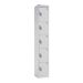 Office Locker - H.1800 W.300 D.300mm - 5 Compartments - White Carcass & Doors - Cam Locks