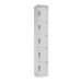 Office Locker - H.1800 W.300 D.450mm - 5 Compartments - White Carcass & Doors - Digital Keypad Locks