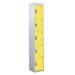 Tool Charging Locker - Solid Door - Standard Plug - 5 Compartment - Yellow Doors - H.1800 W.450 D.450