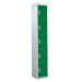Tool Charging Locker - Solid Door - Standard Plug - 5 Compartment - Green Doors - H.1800 W.450 D.450