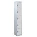 Tool Charging Locker - Solid Door - RCD Plug - 5 Compartment - Light Grey Doors - H.1800 W.450 D.450