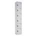 Office Locker - H.1800 W.300 D.450mm - 6 Compartments - White Carcass & Doors - Cam Locks
