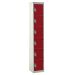 Tool Charging Locker - Solid Door - RCD Plug - 6 Compartment - Red Doors - H.1800 W.450 D.450