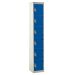 Tool Charging Locker - Solid Door - RCD Plug - 6 Compartment - Dark Blue Doors - H.1800 W.300 D.450