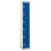 Tool Charging Locker - Solid Door - RCD Plug - 6 Compartment - Dark Blue Doors - H.1800 W.450 D.450