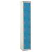 Tool Charging Locker - Solid Door - Standard Plug - 6 Compartment - Light Blue Doors - H.1800 W.450 D.450