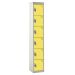 Tool Charging Locker - Solid Door - Standard Plug - 6 Compartment - Yellow Doors - H.1800 W.450 D.450