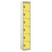 Tool Charging Locker - Solid Door - RCD Plug - 6 Compartment - Yellow Doors - H.1800 W.450 D.450