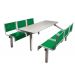 Spectrum Canteen Furniture - 6 Seater Single Entry - Green Seats - H.790 W.1755 L.1600