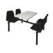 Standard Canteen Furniture - 4 Seater Double Entry - Black Seats - H.725 W.1690 L.1070