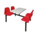 Standard Canteen Furniture - 4 Seater Double Entry - Red Seats - H.725 W.1690 L.1070