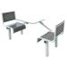 Spectrum Canteen Furniture - 2 Seater Single Entry - Dark Grey Seats - H.790 W.1755 L.570
