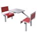 Spectrum Canteen Furniture - 2 Seater Single Entry -  Red Seats - H.790 W.1755 L.570