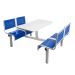 Spectrum Canteen Furniture - 4 Seater Double Entry - Blue Seats - H.790 W.1755 L.1100