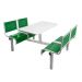 Spectrum Canteen Furniture - 4 Seater Double Entry - Green Seats - H.790 W.1755 L.1100