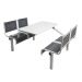 Spectrum Canteen Furniture - 4 Seater Single Entry - Dark Grey Seats - H.790 W.1755 L.1100