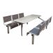 Spectrum Canteen Furniture - 6 Seater Single Entry - Dark Grey Seats - H.790 W.1755 L.1600