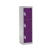 Spectrum School Locker - 3 Compartment - Berry Burst Doors - H.1235 W.300 D.300