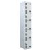 Tool Charging Locker - Perforated Door - RCD Plug - 5 Compartment - Light Grey Doors - H.1800 W.450 D.450