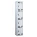 Tool Charging Locker - Perforated Door - Standard Plug - 4 Compartment - Light Grey Doors - H.1800 W.450 D.450