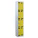 Tool Charging Locker - Perforated Door - Standard Plug - 4 Compartment - Yellow Doors - H.1800 W.300 D.450