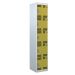 Tool Charging Locker - Perforated Door - Standard Plug - 5 Compartment - Yellow Doors - H.1800 W.450 D.450