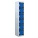 Tool Charging Locker - Perforated Door - RCD Plug - 6 Compartment - Dark Blue Doors - H.1800 W.450 D.450