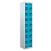 Tool Charging Locker - Perforated Door - RCD Plug - 8 Compartment - Light Blue Doors - H.1800 W.450 D.450