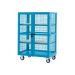 Boxwell Trolley With Doors - Light Blue - Plywood Shelves - H.1355 W.900 D.600  