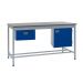 KIT A: Square Tube Workbench - Laminate Top H.840 W.1500 D.750 - Single Drawer & Storage Cupboard - Blue Fronts