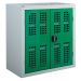 Perforated Cupboard - 2 Shelves - Green Doors - H.900 W.900 D.610