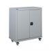 Mobile Workplace Cupboard - Light Grey Doors -  2 Shelves - H.1040 W.900 D.460