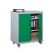 Mobile Workplace Cupboard - Green Doors - 2 Shelves - H.1040 W.900 D.610