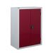 Workplace Cupboard - Red Doors - 2 Shelves - H.1200 W.900 D.460