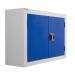 Wall Mounted Workplace Cupboard - Dark Blue Doors - 1 Shelf - H.570 W.850 D.255