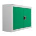 Wall Mounted Workplace Cupboard - Green Doors - 1 Shelf - H.570 W.850 D.255