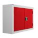 Wall Mounted Workplace Cupboard - Red Doors - 1 Shelf - H.570 W.850 D.255